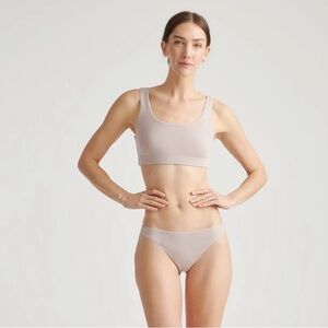 Quince Tank Bralette Mocha double lined 100% Organic Cotton 2-pack